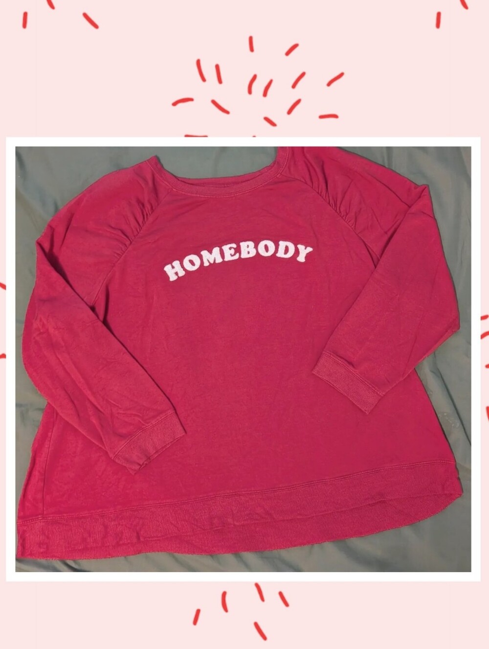 Maurices Red Homebody Graphic Crewneck Sweatshirt, Size 3X